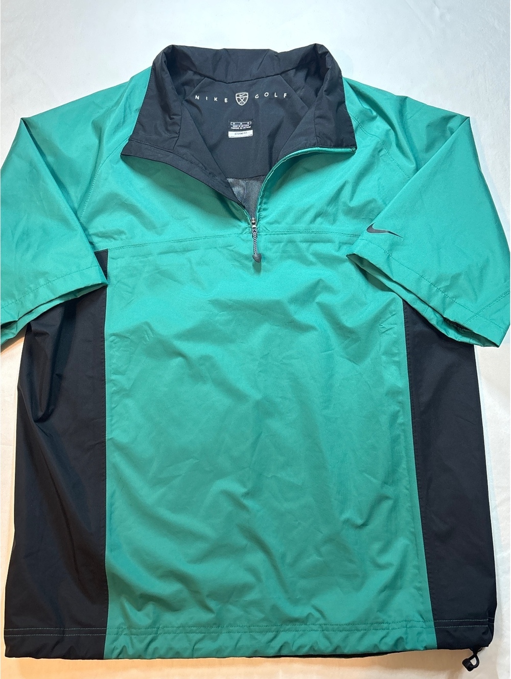 Nike Golf Storm-FIT 1/4 Zip Pullover M Teal Black Short Sleeve Windshirt